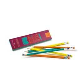 Conjunto de lápis grafite com borracha